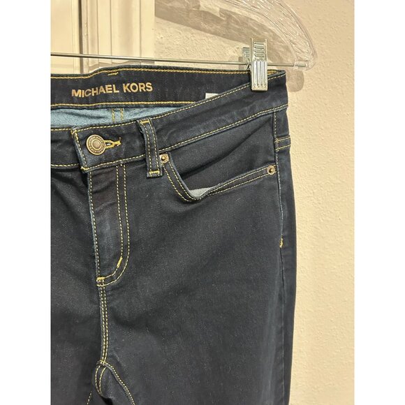 Michael Kors Womens Izzy Skinny Jeans Size 4 Dark Wash Cotton Blend - Picture 4 of 8
